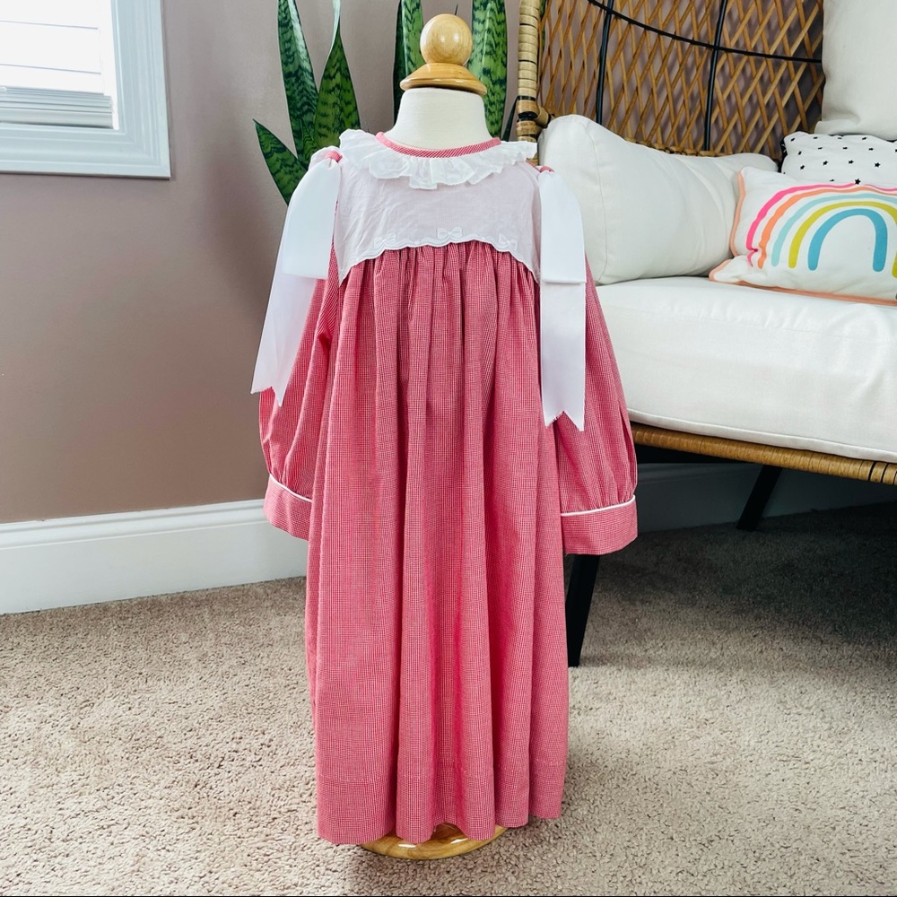 Lavender blue girls gingham dress